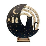 ROZYARD Wood Circular Calendar Farmhouse Decoration for Home Office Rotatable Calendar